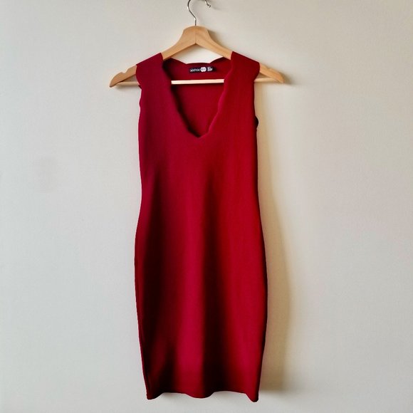 Boohoo Bodycon Red Dress - Picture 1 of 7